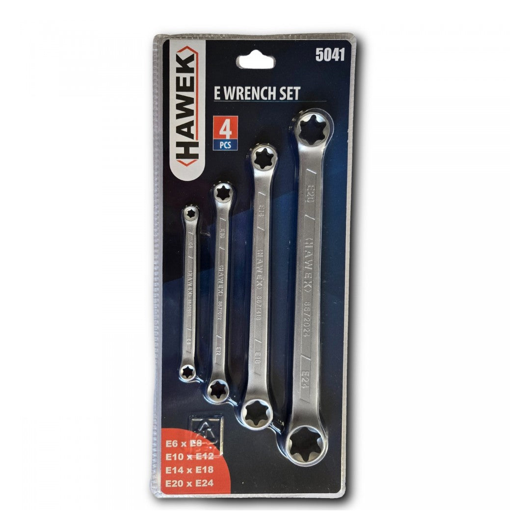 Ключове E-TORX блистер комплект 4 броя HAWEK