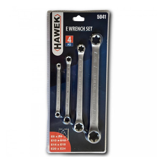 Ключове E-TORX блистер комплект 4 броя HAWEK