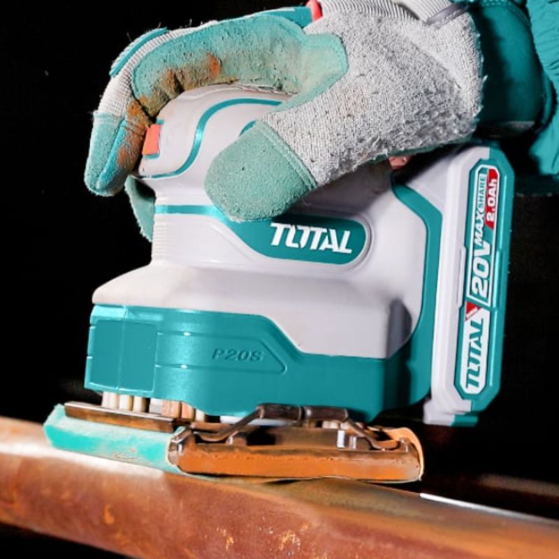 Акумулаторен виброшлайф TOTAL INDUSTRIAL, 20 V, 1 x 2 Ah